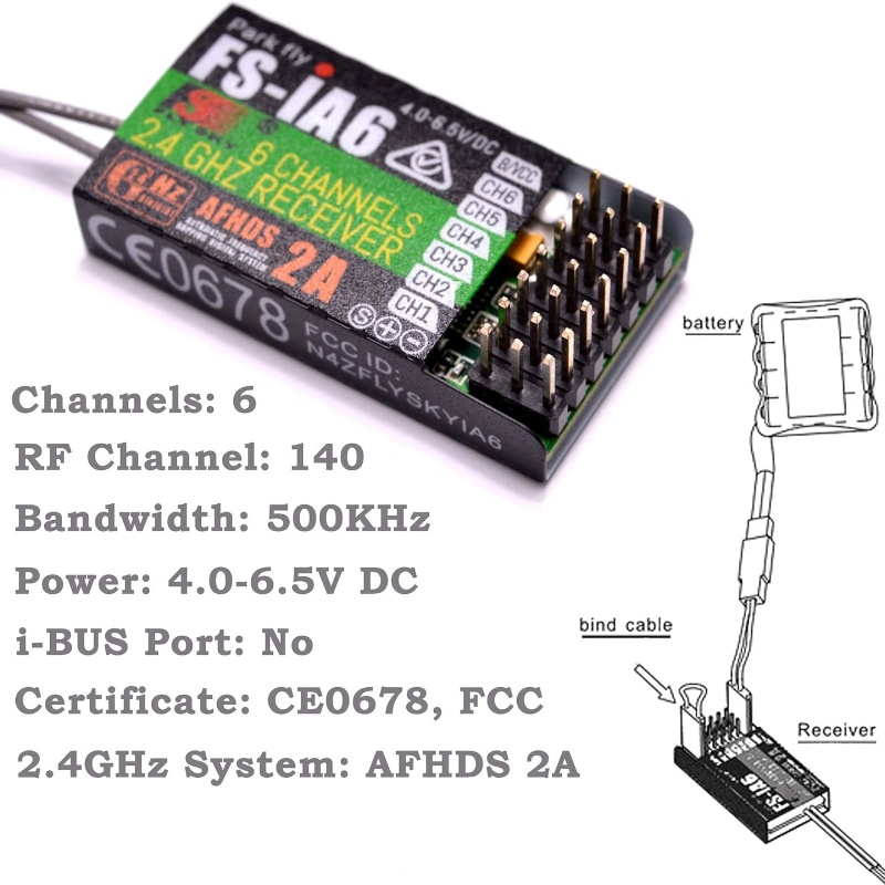 Flysky FS-IA6 Receiver 6CH Dua - đánh giá và giá Drone Racing Battery
