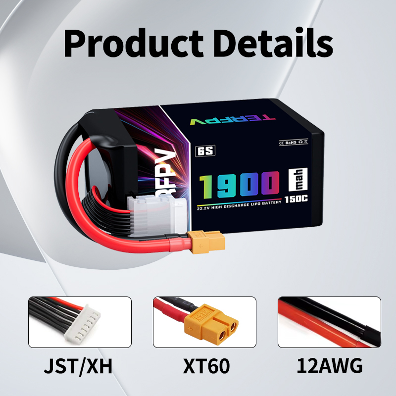1/2Pcs TERFPV Lipo 6S 1900mAh  - đánh giá và giá Drone Racing Battery