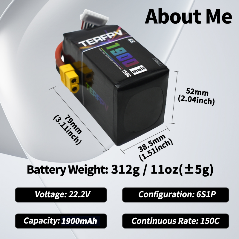 1/2Pcs TERFPV Lipo 6S 1900mAh  - đánh giá và giá Drone Racing Battery